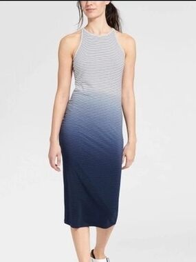 Athleta Striped Ombre Tank Dress Sunkissed Midi Dress
Indigo Stripe	XL